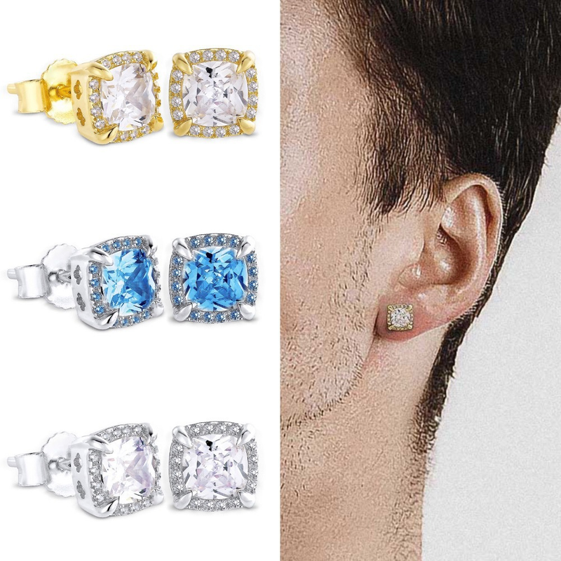 Unisex New Zircon Hip Hop For Men With Full Dia Micro Inlaid Personality Earrings_voghion.com