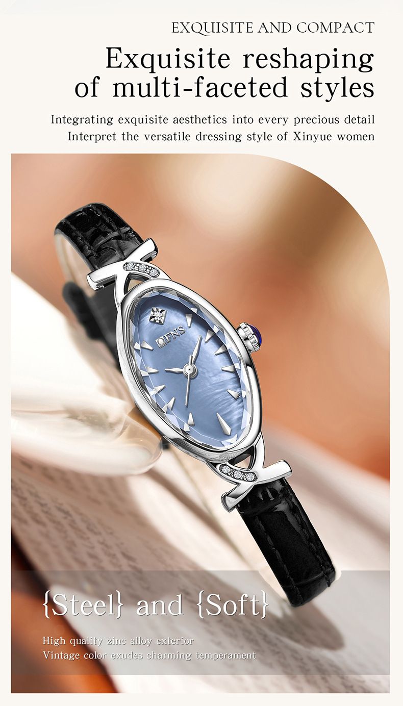 Elegante orologio da donna con quadrante ovale in madreperla e cinturino in pelle - Orologio al quarzo impermeabile per uno stile casual e retrò. Orologio da donna retrò squisito._voghion.com