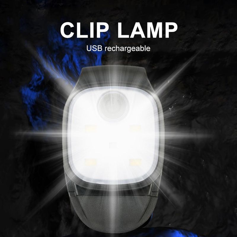 LED-Clip-Taschenlampe, wiederaufladbar, USB-Clip auf Licht, Sicherheitswarnung, Lauflichter für Nachtwanderungen, Angeln_voghion.com
