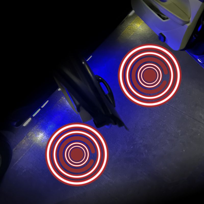 Proyector de bienvenida LED de doble sentido para puerta de coche, ambiente nocturno, decoración, foco, interruptor de inducción_voghion.com