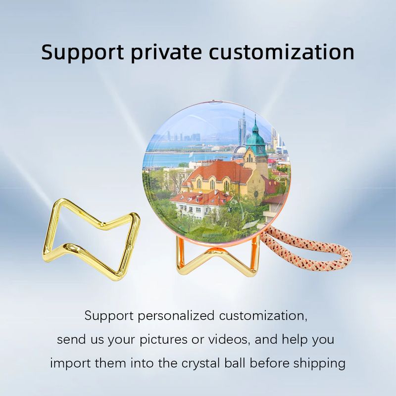 Schermo elettronico personalizzabile con sfera di vetro per video in cristallo 3D, regalo perfetto per commemorare coppie e animali domestici._voghion.com