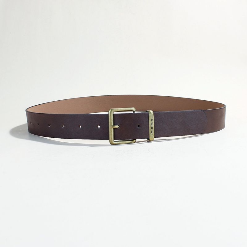 Premium PU-læderbælte - Slank kaffebrun linning til kvinder | Justerbar spænderem til jeans og kjoler (2,2 cm bredde, vegansk læder)_voghion.com