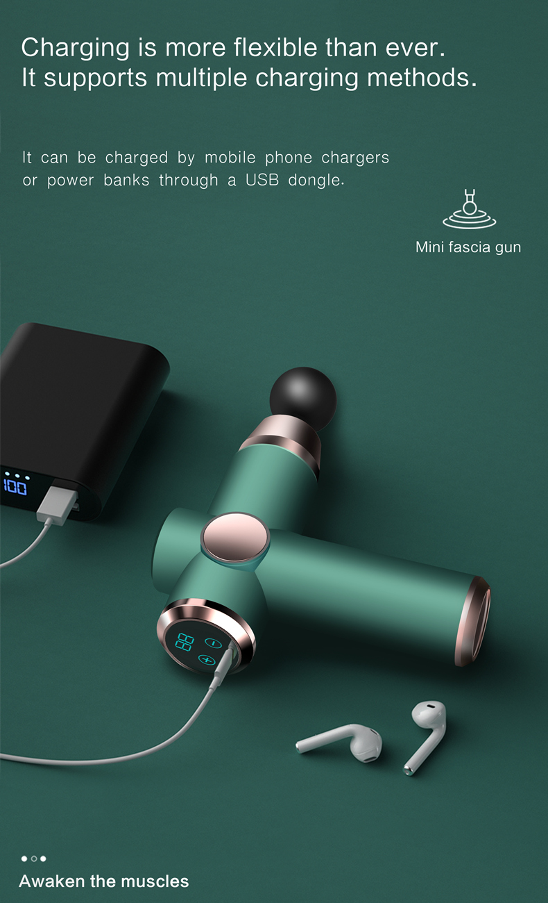 Masažna pištola Deep Tissue Massager Therapy Stimulacija telesnih mišic Lajšanje bolečin za EMS Sprostitev bolečine Fiess Oblikovanje_voghion.com