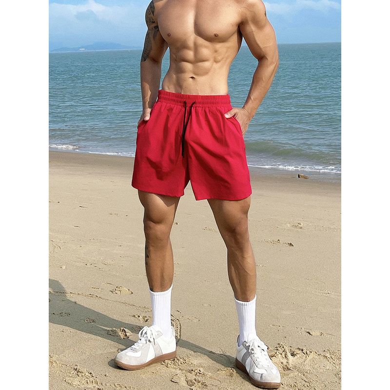 Atmungsaktive, dünne, lockere und bequeme Sportshorts für Herren, Lauftraining, Fitness, schnelltrocknend, dreiviertellang, für den Sommer_voghion.com