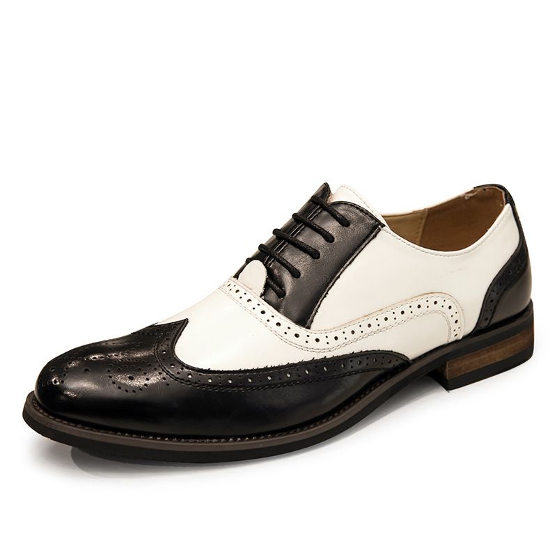 Scarpe da uomo formali, da lavoro, casual, in pelle, con punta a punta, intagliate, stile brogue, estate 2024_voghion.com