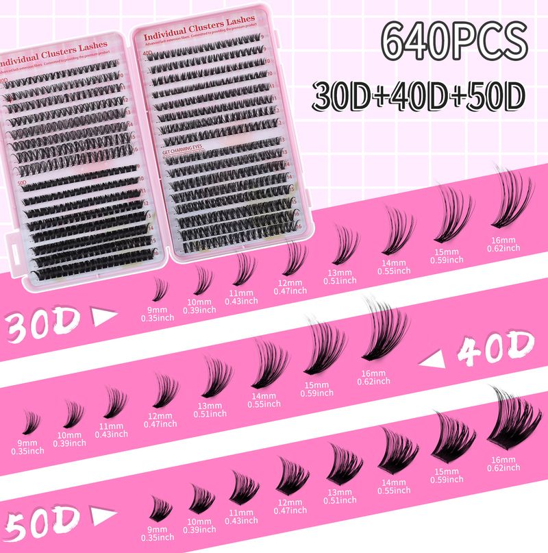 Beauty Health Diy Single Cluster Large Capacity Eyelash Book False Eyelash 640 Cluster Hair Eyelash_voghion.com