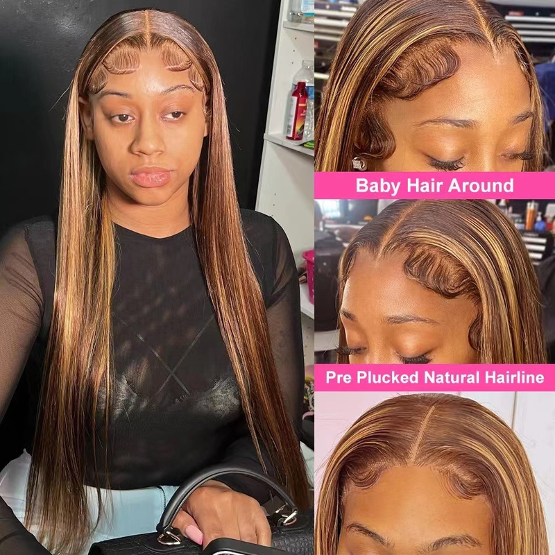 Front lace wig ladies wig long straight hair chemical fiber headgear explosive wig headgear fake found goods_voghion.com