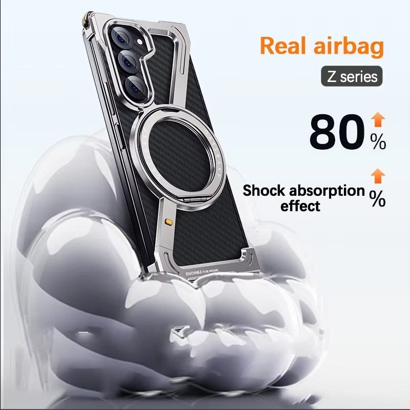 Custodia pieghevole in metallo a forma di Z per Samsung Galaxy Z Fold 5 6 5G / W24 in lega di alluminio con staffa girevole a 360 °_voghion.com