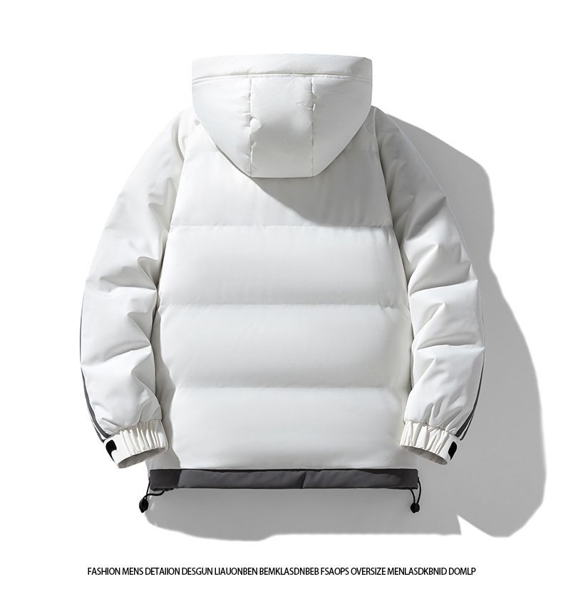Men's Plus Size Striped Hooded Winter Jacket - Thickened Cotton Coat With Zip Front For Casual Wear (M-8XL)_voghion.com
