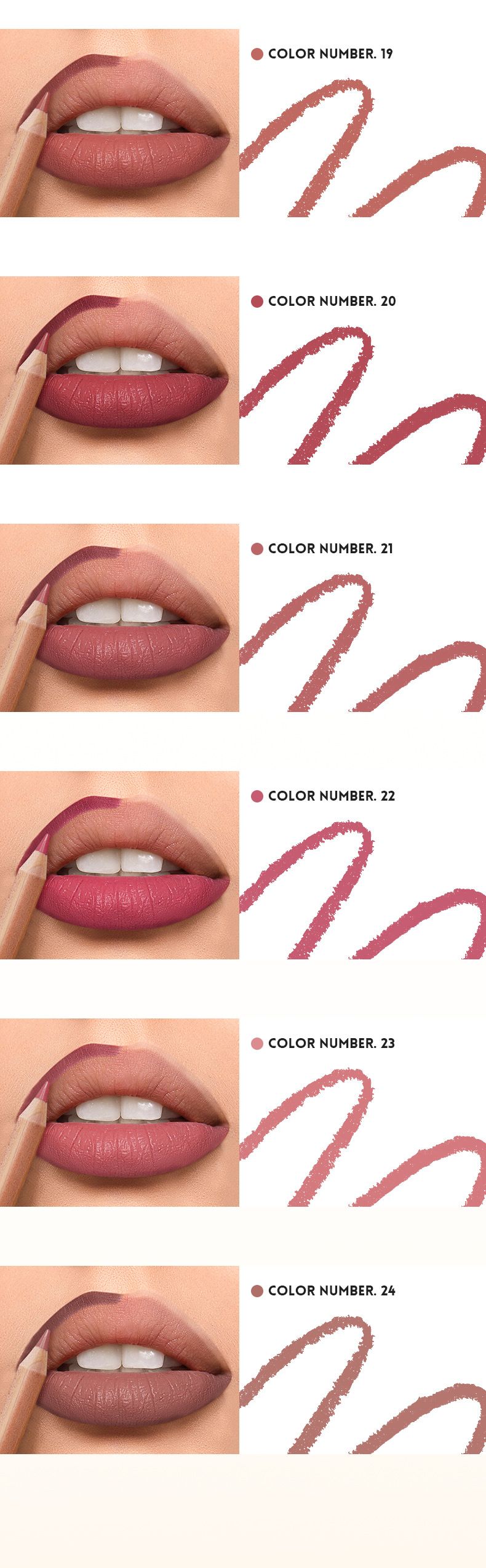 Pudaier Matte Lip Liner Sæt 12 farver Lip Makeup Langtidsholdbar farveforstærkning Brugervenlig læbestift til alle hudtyper_voghion.com
