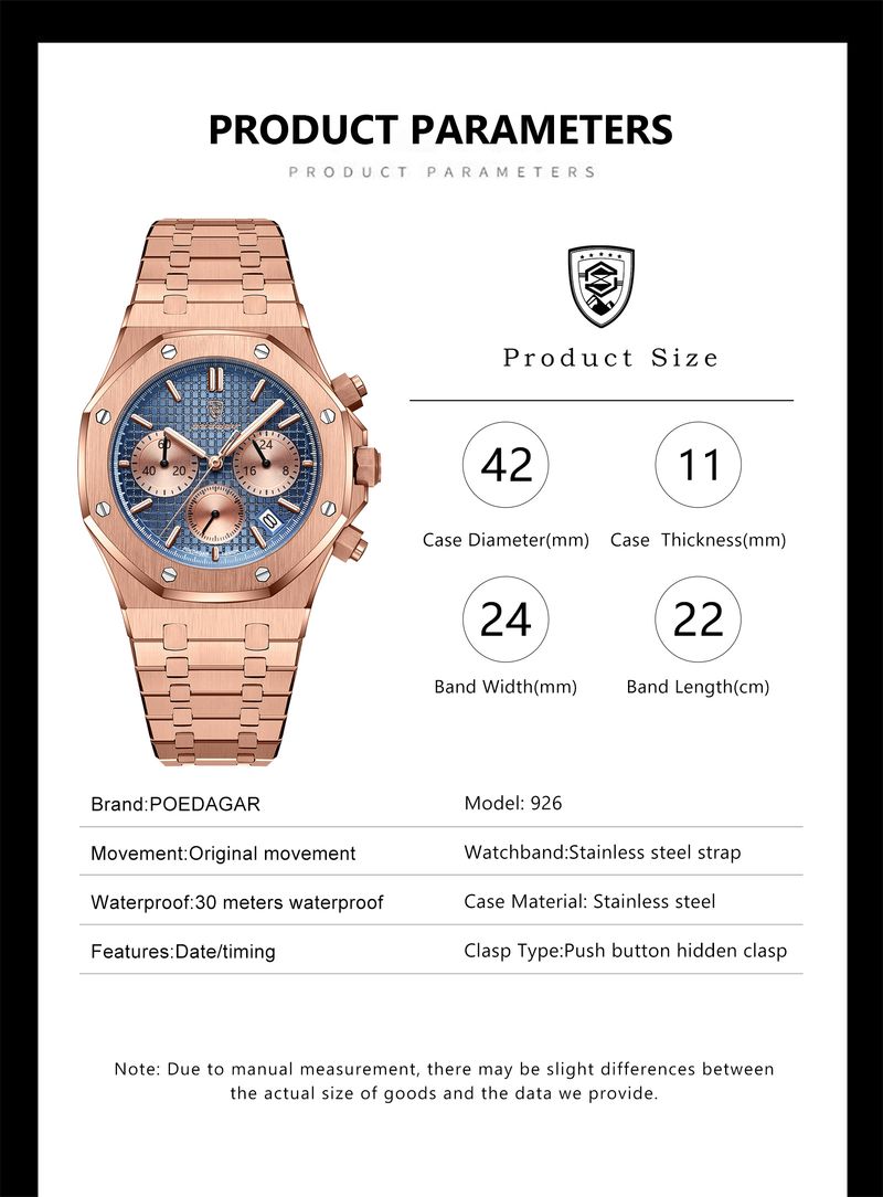 Original Luxury Men's Watches Date Chronograph Stainless Steel Quartz Watch Waterproof Luminous Fashion Man Wristwatch_voghion.com