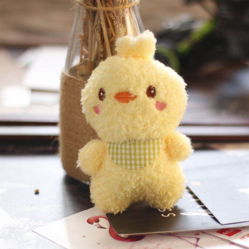 Portachiavi di peluche adorabile a forma di pollo e maiale giallo, 11 cm_voghion.com