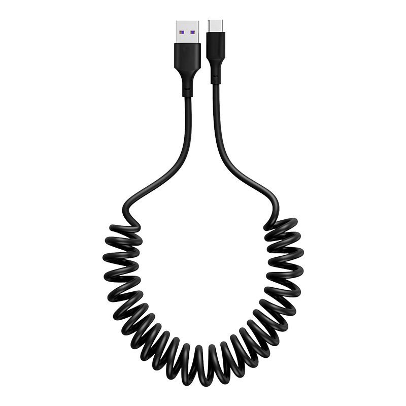 Cablu de încărcare USB pentru mașină mobilă, tip iPhone și Android, potrivit pentru date de primăvară elastice_voghion.com