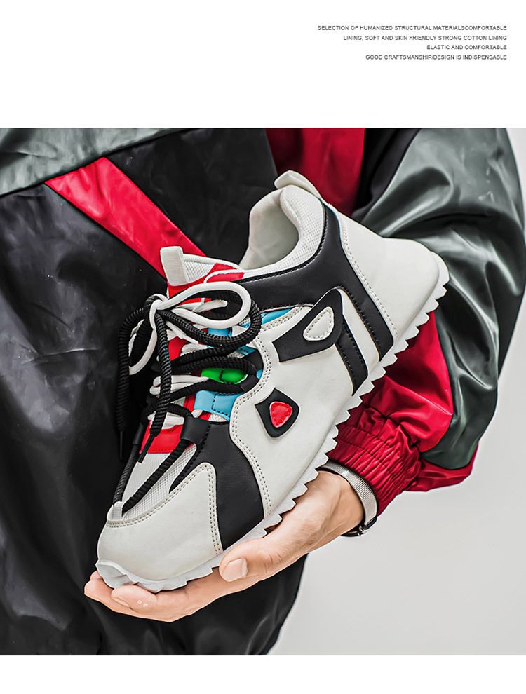 Chain Casual Sports Dad Thick Sole Elevated Men's And Women's Shoes_voghion.com