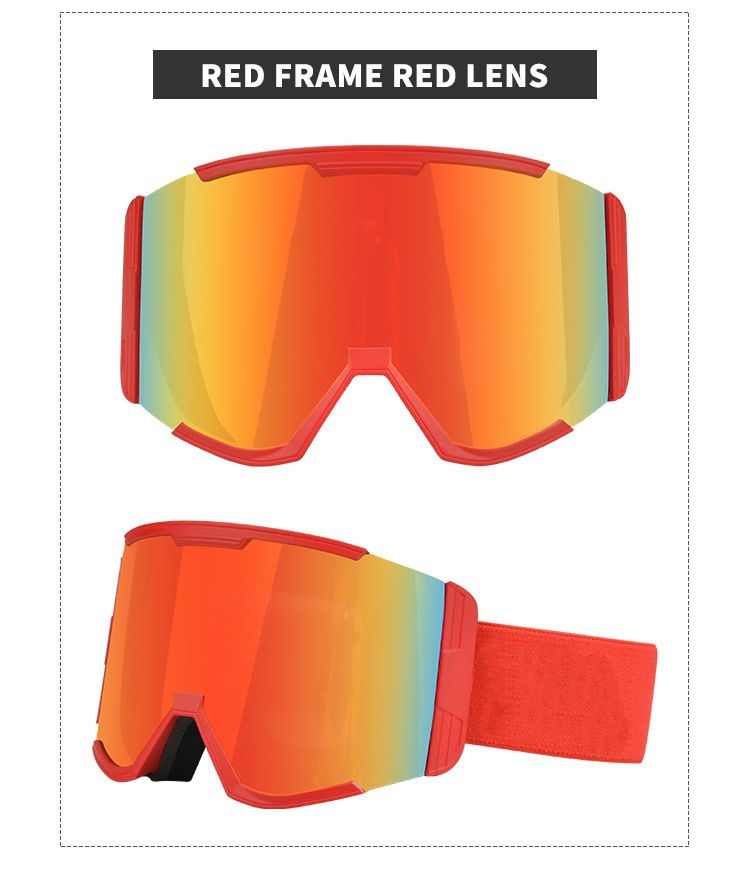 Suministros de esquí: Gafas de esquí, gafas de esquí para exteriores de alta definición, coloridas, resistentes al viento y a los rayos UV._voghion.com