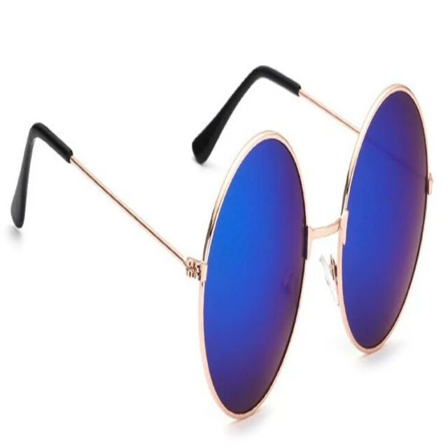 Round Lens Sunclasses Mens Unisex John Lennon Small Circle Ozzy Hippie UV_voghion.com