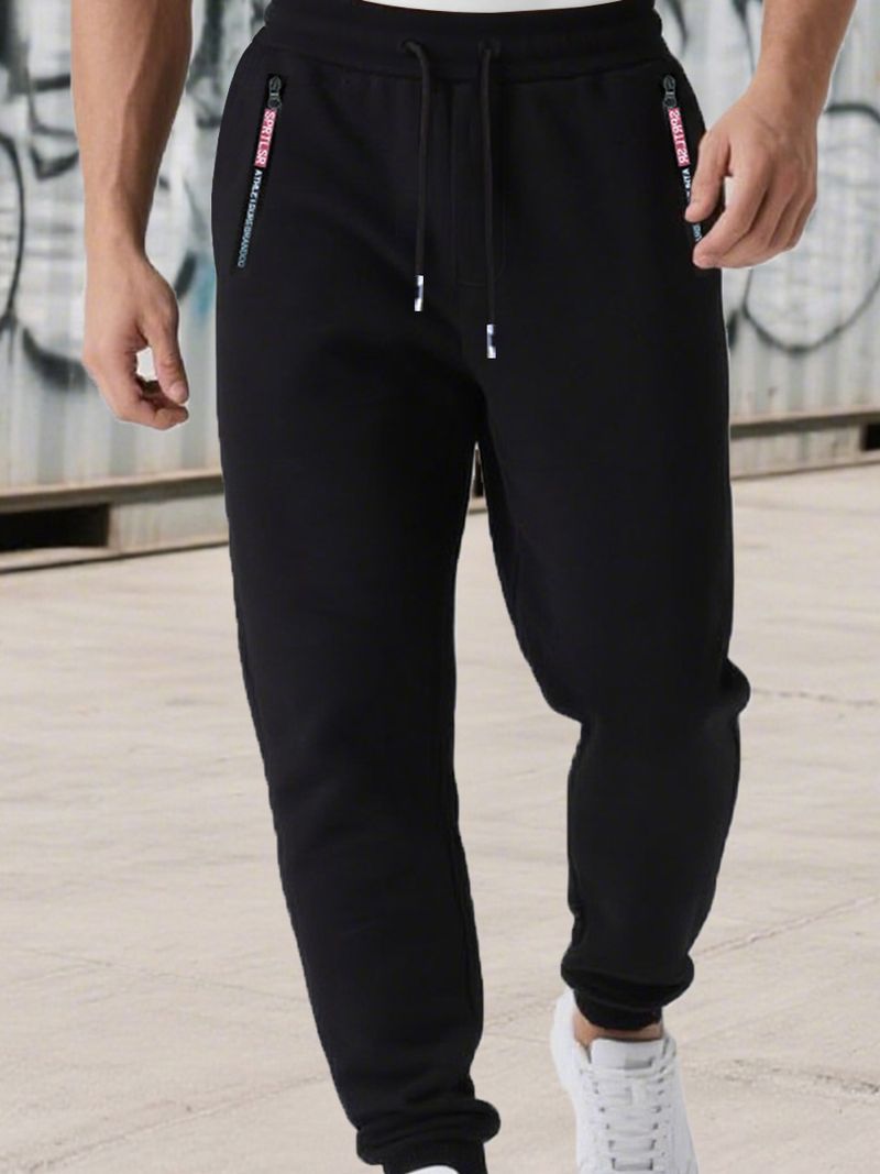 Performance-Jogginghose für Herren – Atmungsaktive, konisch zulaufende Jogginghose zum Laufen und für die Freizeit (Schwarz, S-3XL)_voghion.com