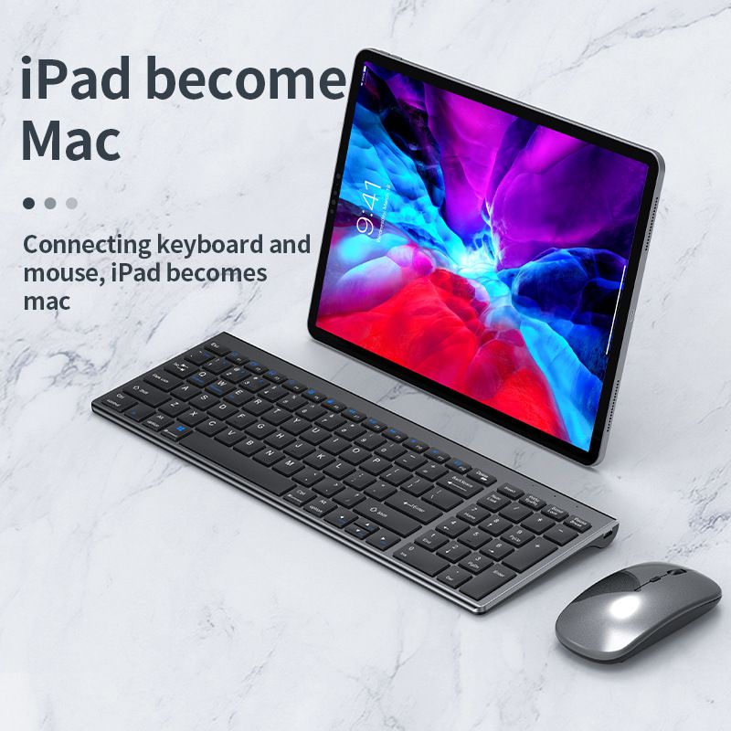 Oplaadbare draadloze set Bluetooth-tablet iPad Desktop Laptop USB Extern toetsenbord Muis_voghion.com
