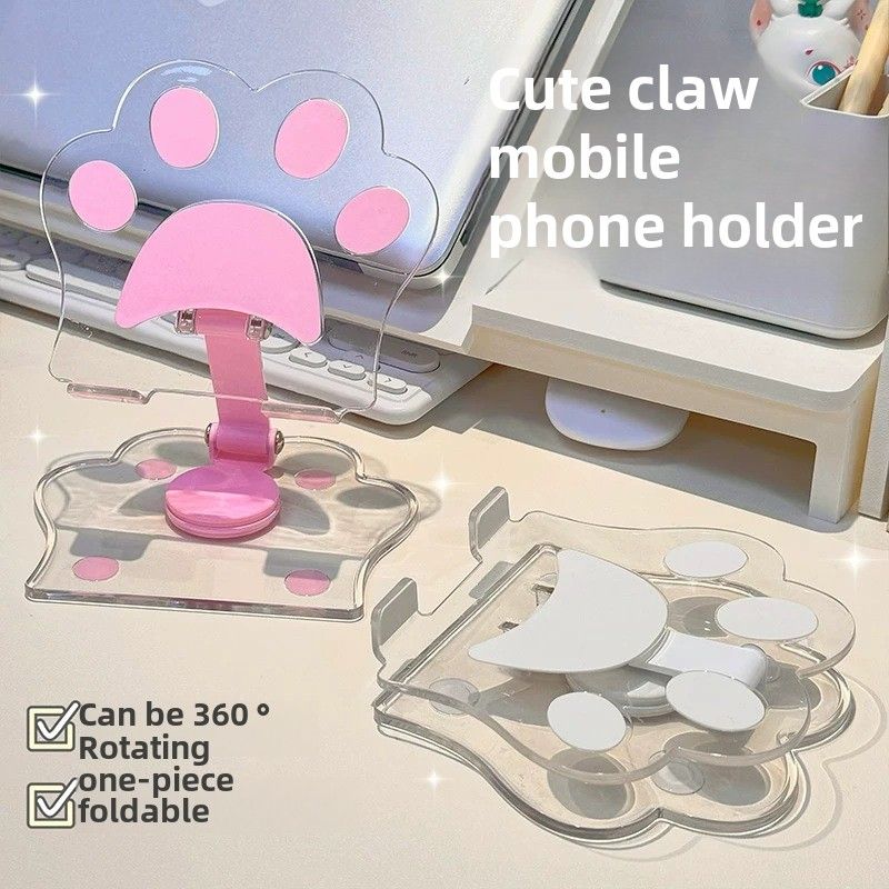 Supporto per cellulare con artiglio di gatto carino in acrilico 2024 adatto per iPad, tablet, supporto speciale per cacciatore di drammi, supporto da tavolo_voghion.com