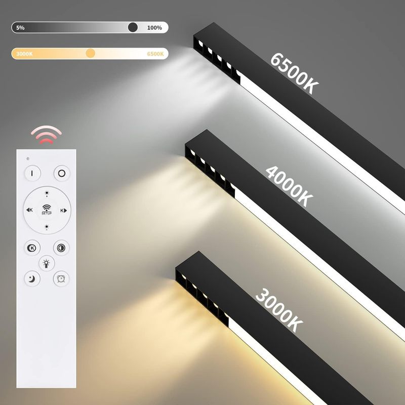 Glitzerlife Deckenlampe LED Deckenleuchte Schlafzimmer - Moderne 107CM Wohnzimmerlampe 32W Lang Küchenlampe Dimmbar Mit Fernbedienung Büro Deckenbeleuchtung Panel_voghion.com