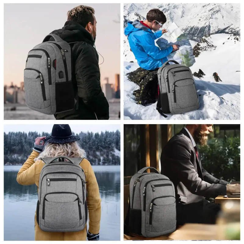 Mens Backpack Travel Bag Outdoor Camera Lens Black Ergonomic Notebook Large Capacity Mountaineering Waterproof Handbag_voghion.com