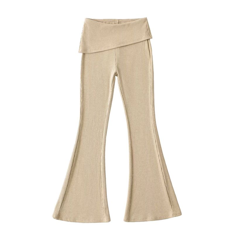 Fitted Flare Pants & Hooded Top Set - Slimming High-Waist Bell Bottoms With Asymmetric Detailing, Trendy Streetwear Outfit (Black/Gray/Khaki/Red, S-L)_voghion.com