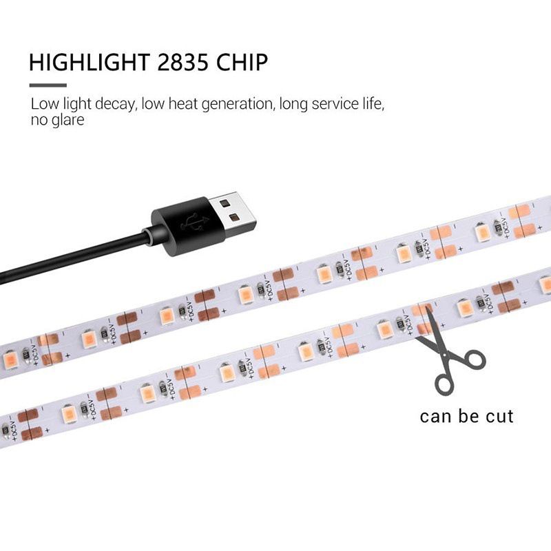 Taśma świetlna USB LED do uprawy roślin doniczkowych, elastyczna lampa o pełnym spektrum z 60 diodami LED, wodoodporna IP20/IP65, opcje długości 1/2/3/4/5 metrów_voghion.com