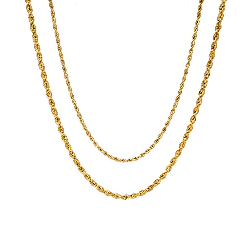 Collar minimalista de múltiples capas de acero inoxidable chapado en oro con estilo INS, gargantilla de clavícula con nicho_voghion.com