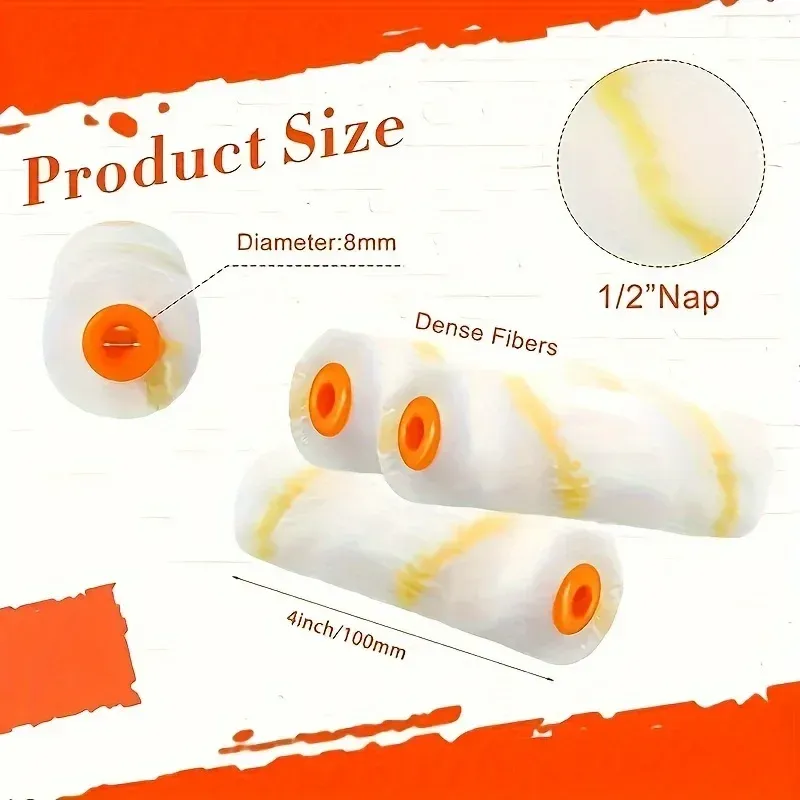 Mini-Faarfroller-Kit fir ewechzegeheien mat 10 4 Zoll-Ofdeckungen, 30 cm laange Rollerrahmen, Faarfroll fir Maueren ze molen, praktescht Tool_voghion.com
