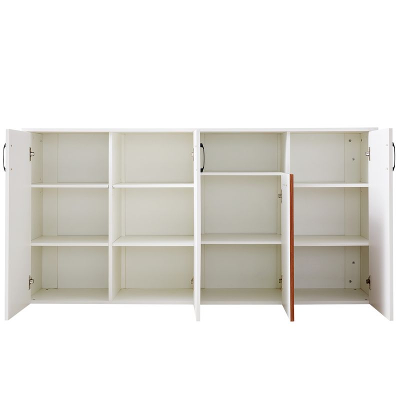 Credenza Weiß 160x80cm Freistehender Holzschrank Für Wohnzimmer_voghion.com