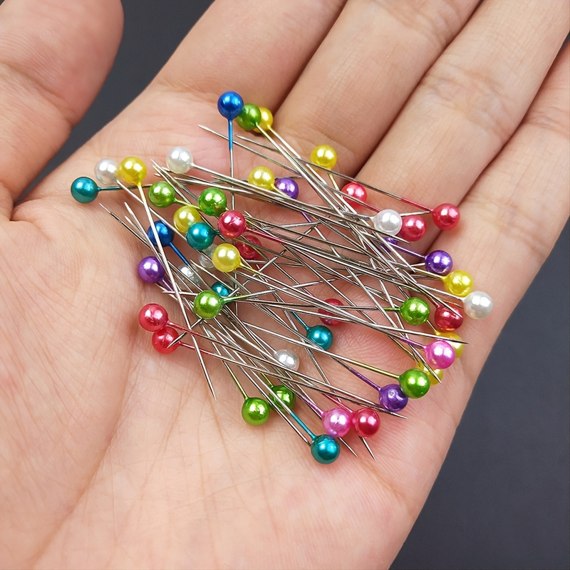 100pcs/Box Round Pearl Dressmaking Pins, Sewing Pin With Box For Weddings Corsage Florists_voghion.com