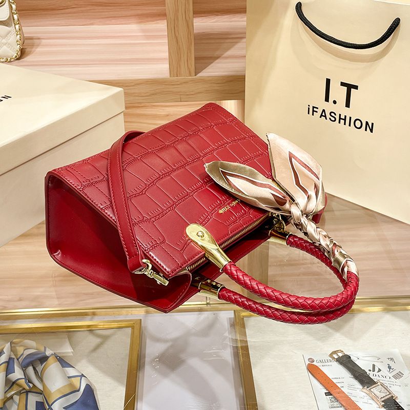 Borsa a mano in pelle da sposa Borsa da sposa rossa Borsa a tracolla da donna Borsa a tracolla Borsa a tracolla in pelle di grande capacità_voghion.com