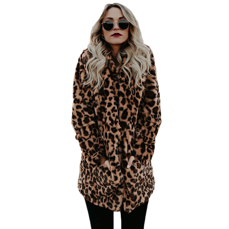 Winter Warme Mode Leopardenfell Damen Mantel Revers Jacke_voghion.com