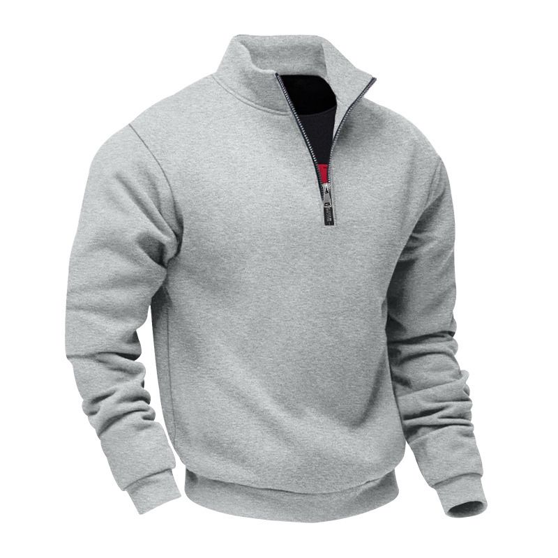 Herren-Fleece-Kapuzenpullover mit Reißverschluss – weicher und warmer Pullover mit Stehkragen, entspannte Passform, schwerer Strick für die Freizeit (mehrere Farben und Größen)_voghion.com