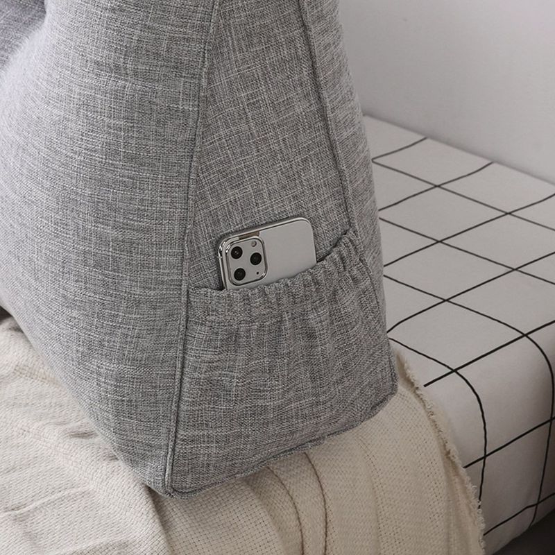 SOGA 4X 100cm Silver Triangular Wedge Bed Pillow Headboard_voghion.com