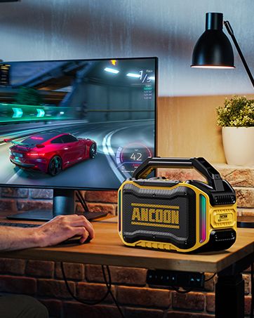 Bluetooth-Wireless Speakers,80W(Peak) Loud With Bass,20H Playtime,IPX6 Waterproof,Large Jobsite Speakers For Work,Outdoor,Workshop,Garage,Portable_voghion.com