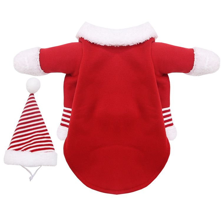 Weihnachten Große hund Katze Santa Claus kleidung hund heimtierbedarf pelzigen lustige zwei füße goldene haar transformation_voghion.com