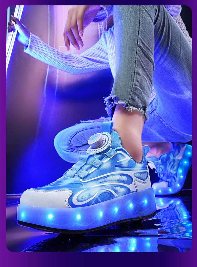 Leuchtschuhe für Mädchen USB-Lade-LED-Leuchtschuhe für Erwachsene Rollschuhe_voghion.com