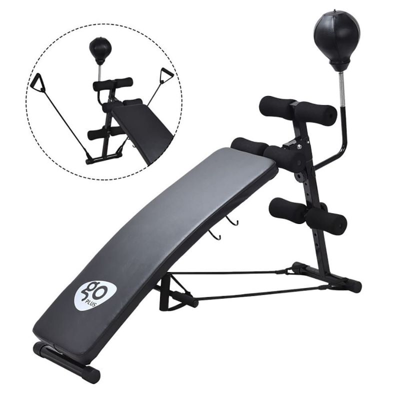 Adjustable Incline Curved Workout Fitness Sit Up Bench_voghion.com