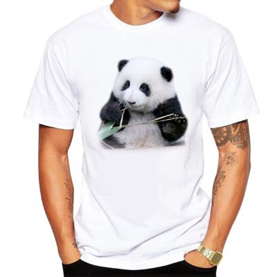 Ongeëvenaarde kwaliteit 2024 Panda Bloemenpatroon Bedrukt Heren T-shirt Los Kort Mouw_voghion.com