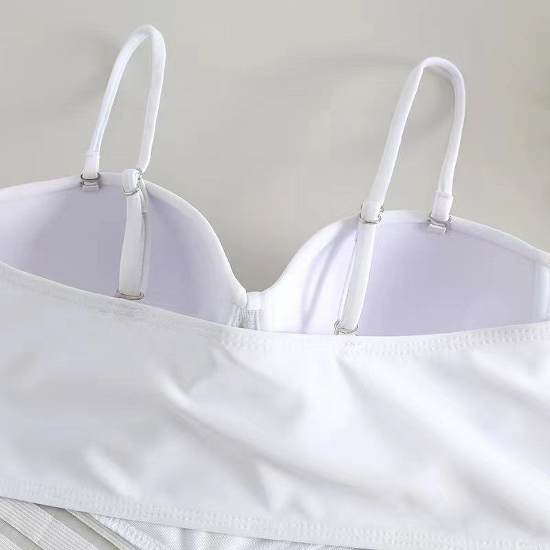 Maillot de bain une pièce triangle noir sexy pour femme, bikini taille haute avec support en acier_voghion.com