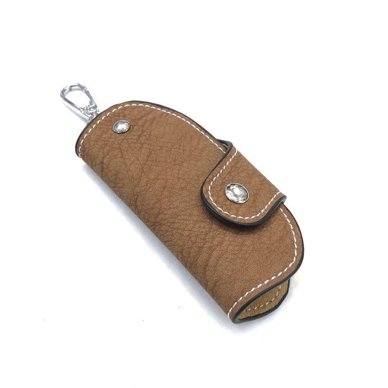 Creative New Cute Leather Korean Version Multifunctional Women Men Car Key Case Keychain_voghion.com