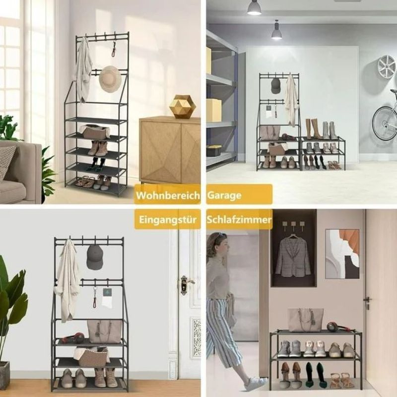 And Shoe Entryway Narrow Shoe Hooks Shoe With Shoe 5Tier Rack Rack Rack For 8 Coat Storage_voghion.com