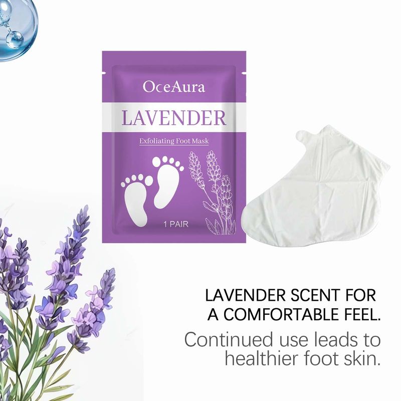 Maschera per cuticole alla lavanda OceAura, delicata, idratante per i piedi, morbida e liscia, confezionata singolarmente, comoda._voghion.com