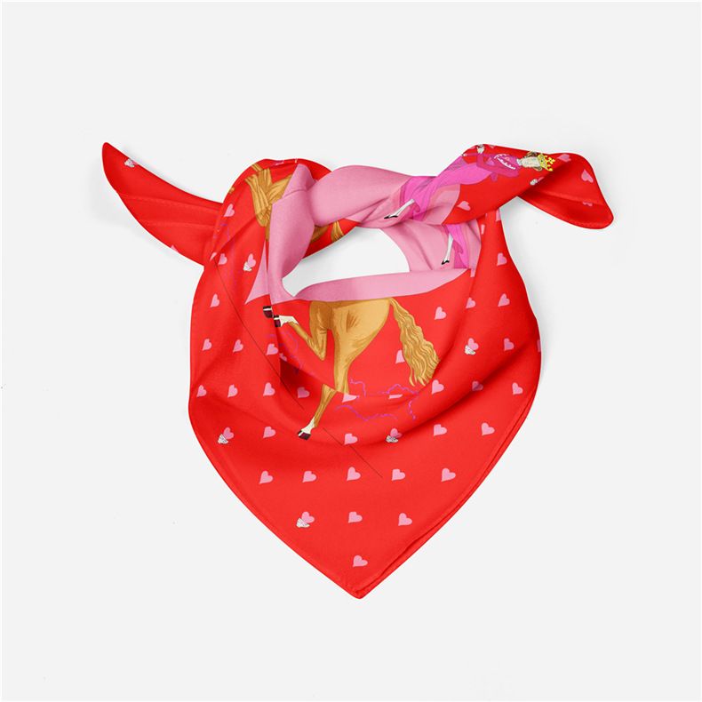 Bufanda cuadrada pequeña de 53 cm, regalo para mujer, edición coreana, nueva bufanda de amor, chal de seda estilo niña linda_voghion.com