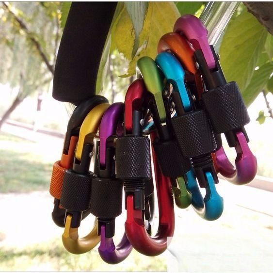 Outdoor Multifunctional Carabiner Hook Quickdraw D-shaped Aluminum Alloy Keychain Backpack Water Bottle Security Buckle_voghion.com