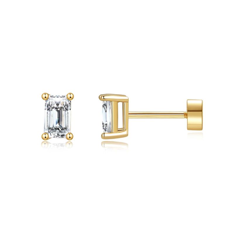 Echtgold-Messing-Galvanisierung, personalisiertes Nischendesign, eingelegte Zirkonia-Ohrringe in Palmenblütenform_voghion.com