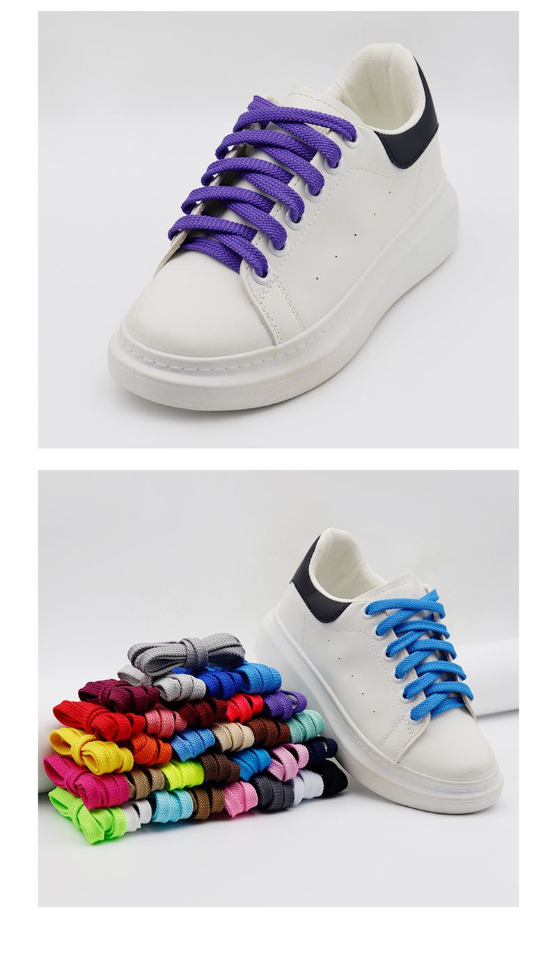 Accessori per scarpe lacci piatti classici NB in poliestere lacci versatili scarpe casual colore unito_voghion.com