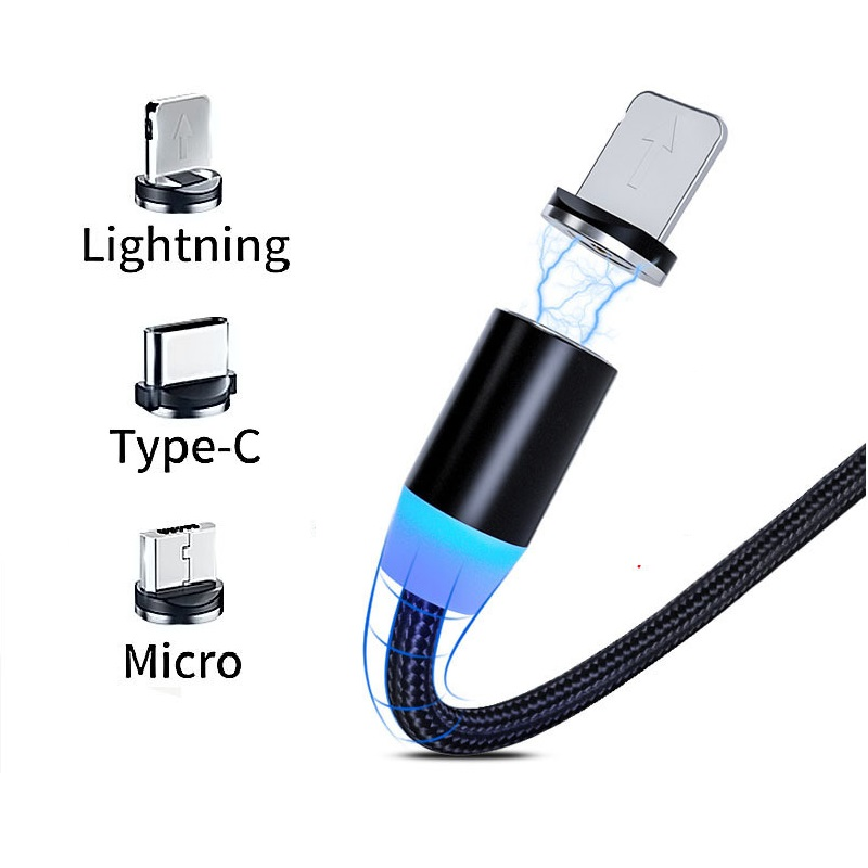 LED-Magnet-USB-Kabel, schnelles Laden, Typ-C-Kabel, Magnet-Ladegerät, Datenladung, Micro-USB-Kabel, Handy-Kabel, USB-Kabel_voghion.com