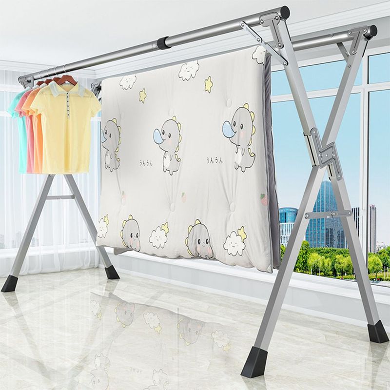 SOGA 2.4m Portable Standing Clothes Drying Rack Foldable Space-Saving Laundry Holder Indoor Outdoor_voghion.com